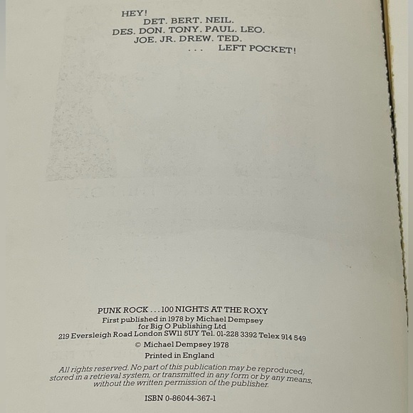 Punk Rock… 100 Nights At The Roxy 1st Edition 1978 Photo Compilation Book *RARE* - Picture 3 of 15